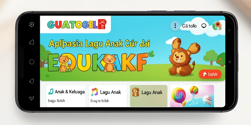 Antarmuka aplikasi GUATOGEL yang ceria dan menyenangkan untuk anak-anak.