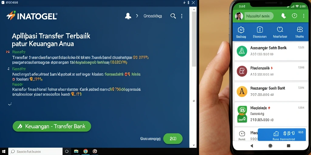 Tampilan antarmuka INATOGEL untuk Transfer Bank yang memudahkan transaksi.