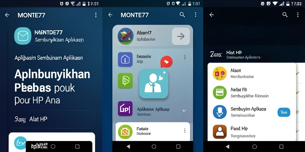 Tampilan antarmuka MONTE77 yang efisien untuk menyembunyikan aplikasi.