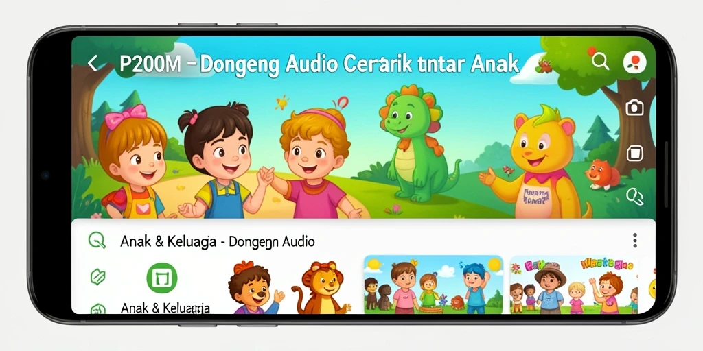 Antarmuka aplikasi P200M yang ramah anak dan menarik.