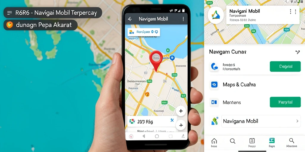 Tampilan antarmuka R6R6 yang intuitif dan mudah digunakan untuk navigasi mobil.