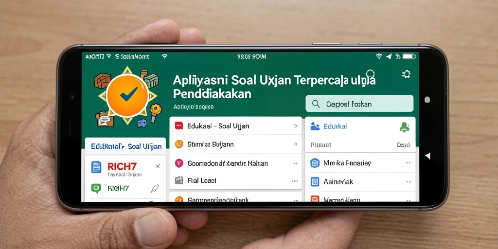 Tampilan utama RICH7 dengan fungsi Soal Ujian yang intuitif.